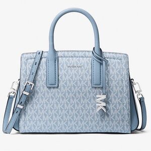 Michael Kors Light Blue Monogram Satchel